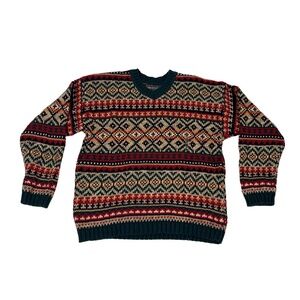 Vintage Abercrombie & Fitch 90s Y2K Fair isle Knit Sweater